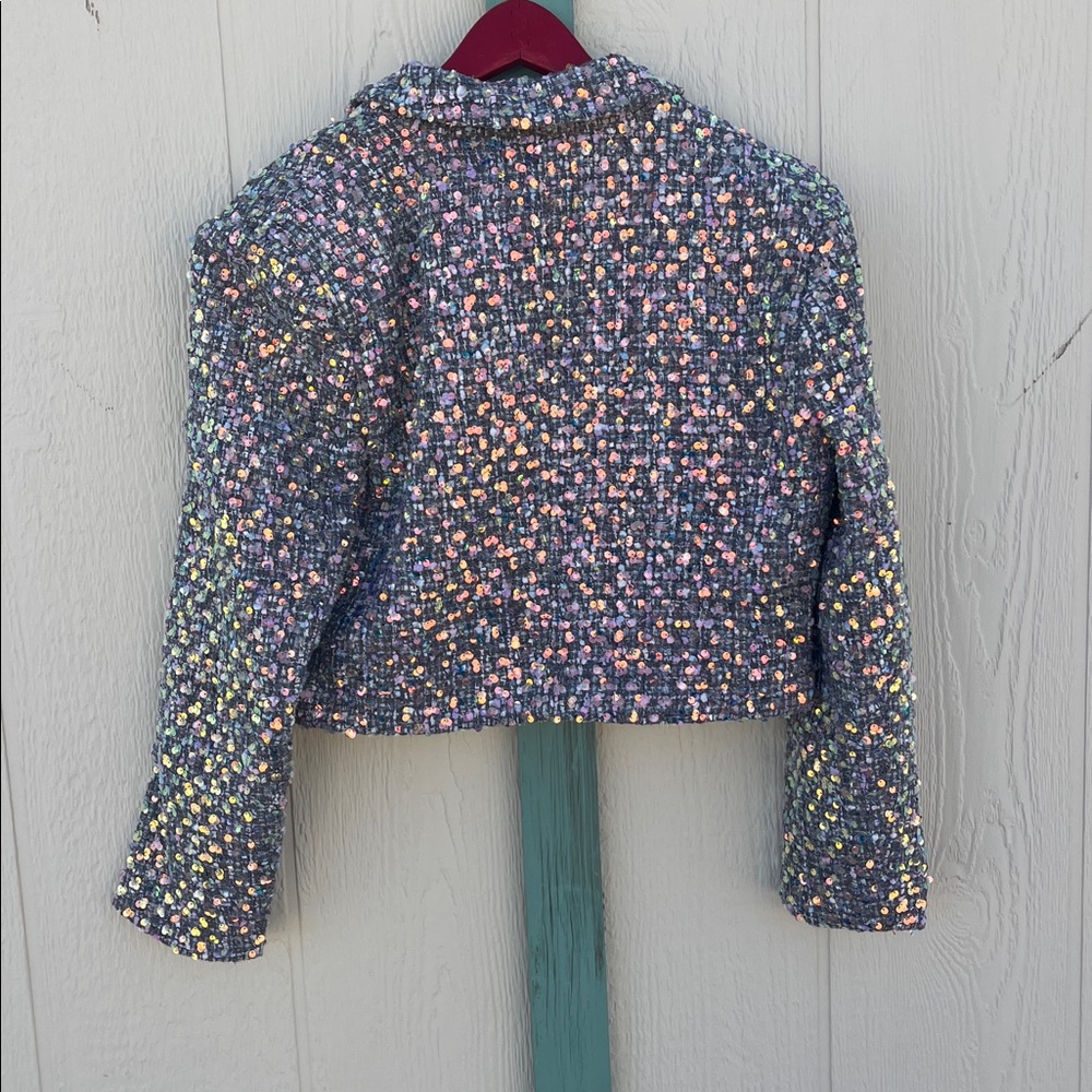 Endless Rose 2 PEICE SET Sequin Tweed Cropped Blazer Jacket & Mini Skirt Set NWT - Picture 13 of 16